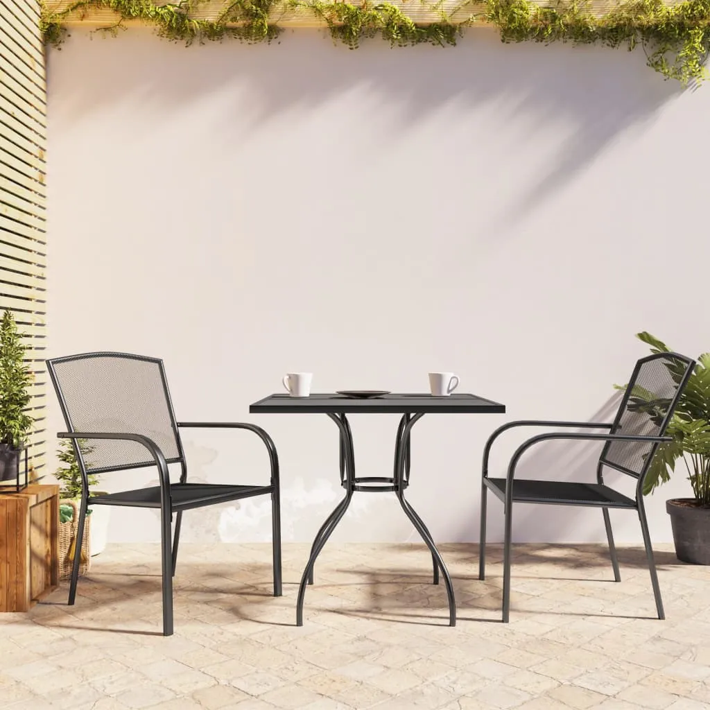 vidaXL Set da Pranzo da Giardino 3 pz in Acciaio Antracite