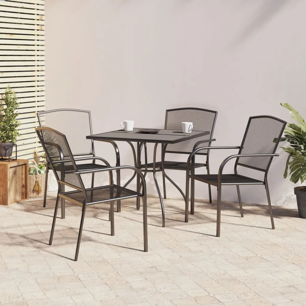 vidaXL Set da Pranzo da Giardino 5 pz in Acciaio Antracite