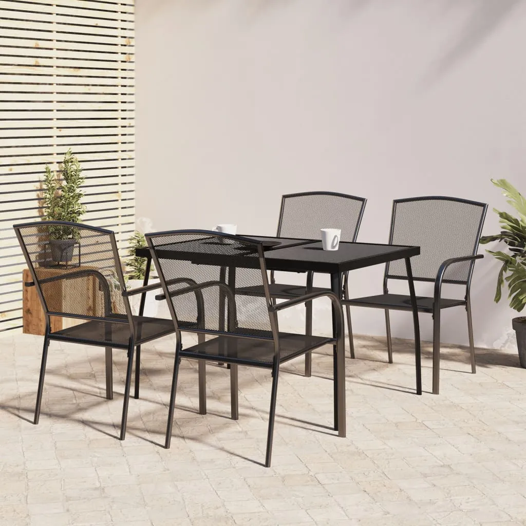 vidaXL Set da Pranzo da Giardino 5 pz in Acciaio Antracite