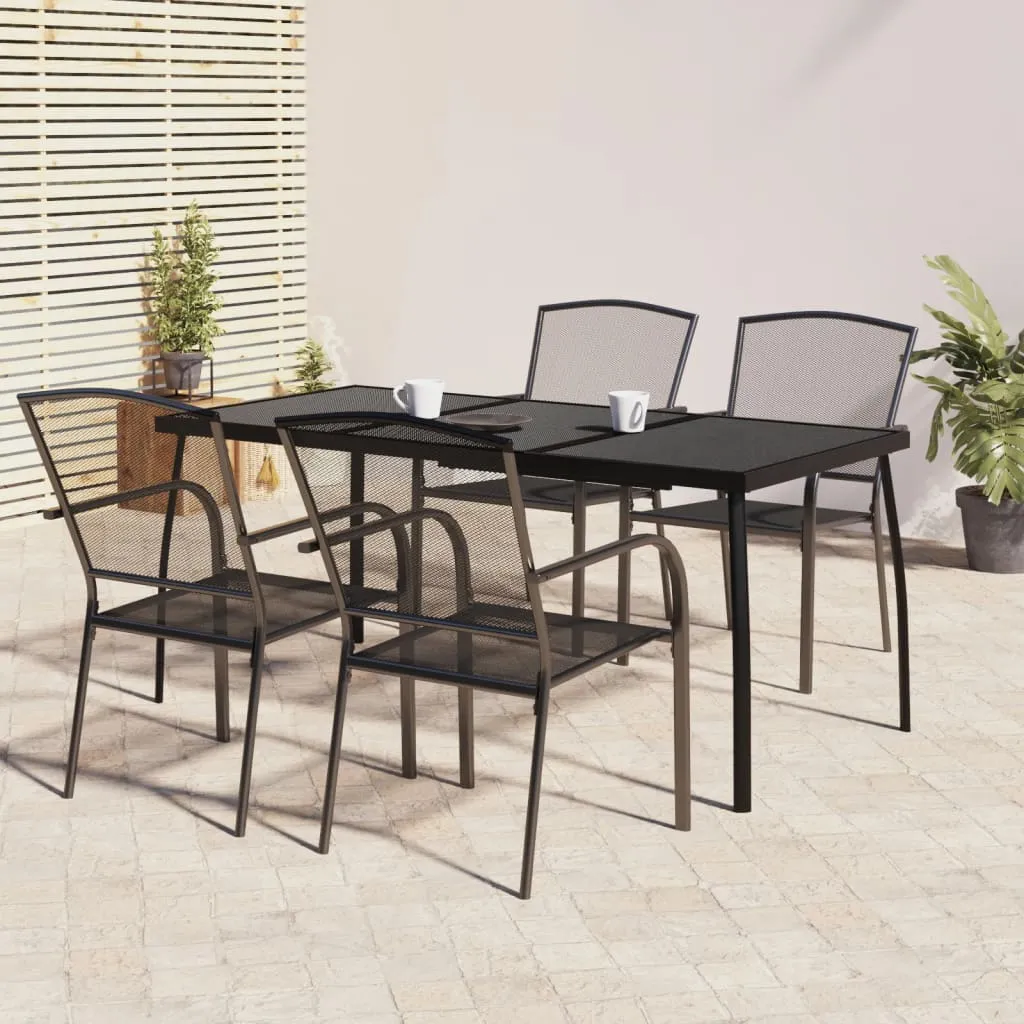 vidaXL Set da Pranzo da Giardino 5 pz in Acciaio Antracite