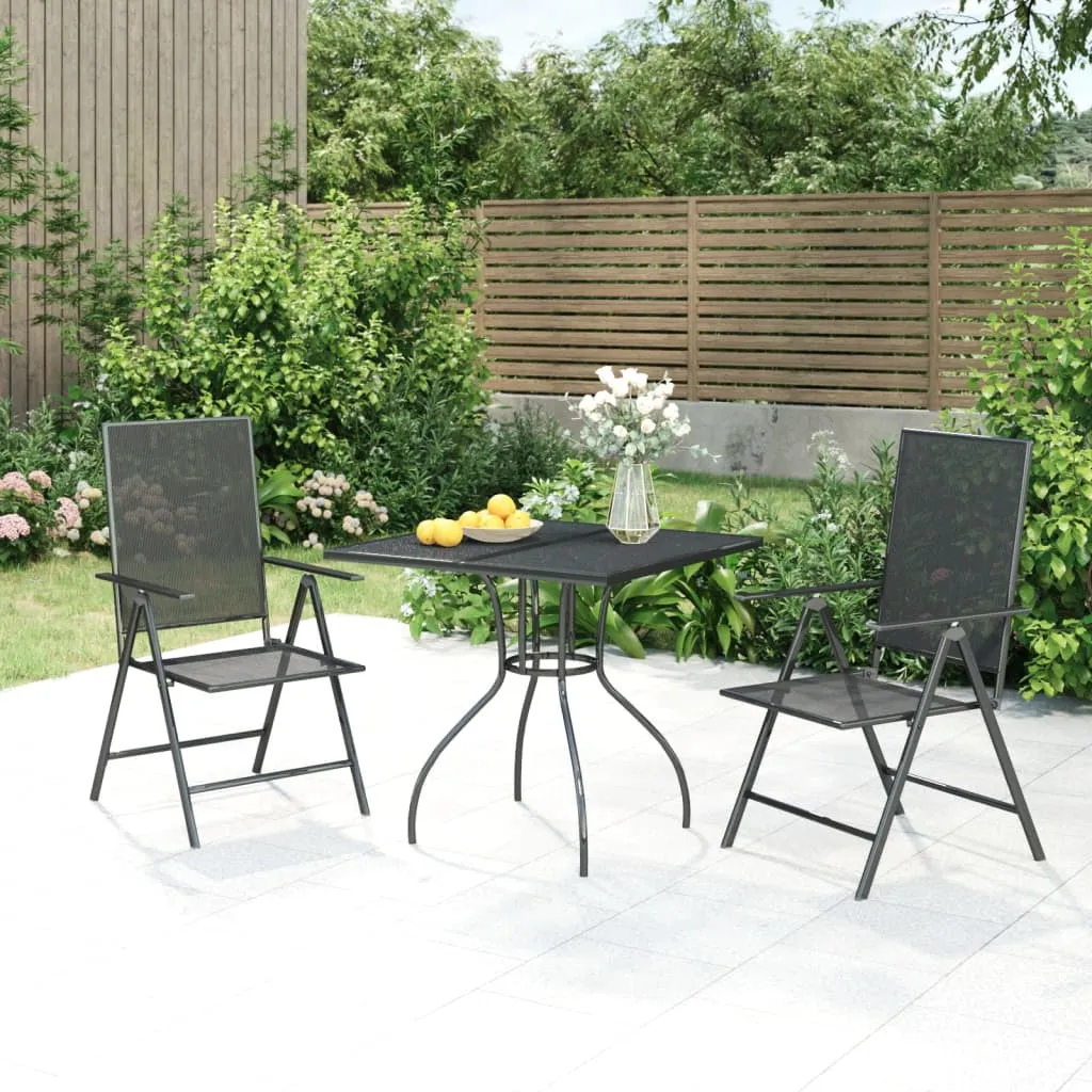 vidaXL Set da Pranzo da Giardino 3 pz in Acciaio Antracite