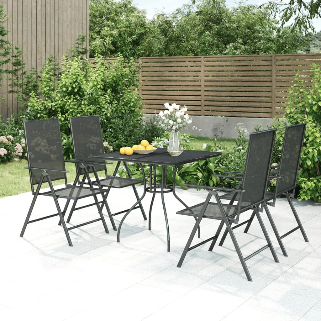 vidaXL Set da Pranzo da Giardino 5 pz in Acciaio Antracite