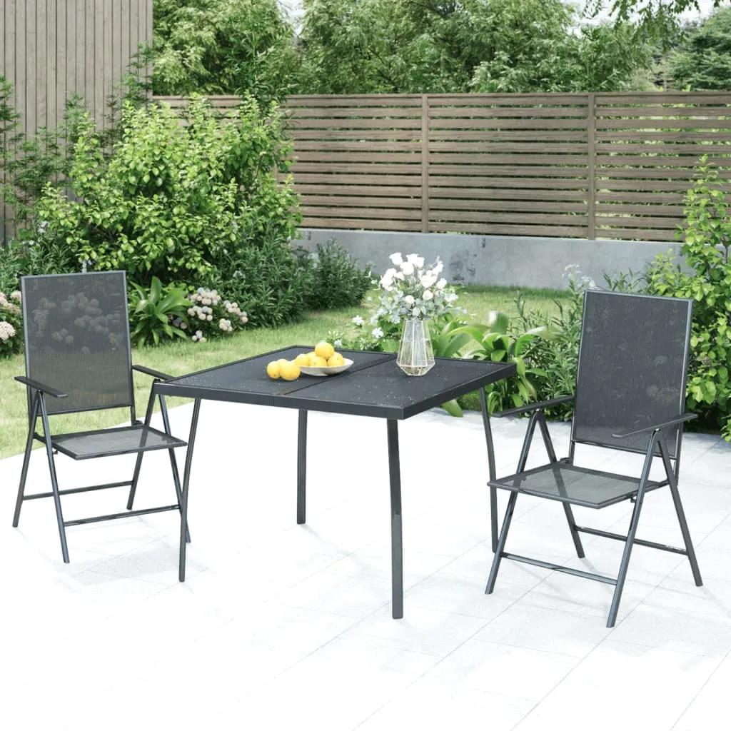 vidaXL Set da Pranzo da Giardino 3 pz in Acciaio Antracite