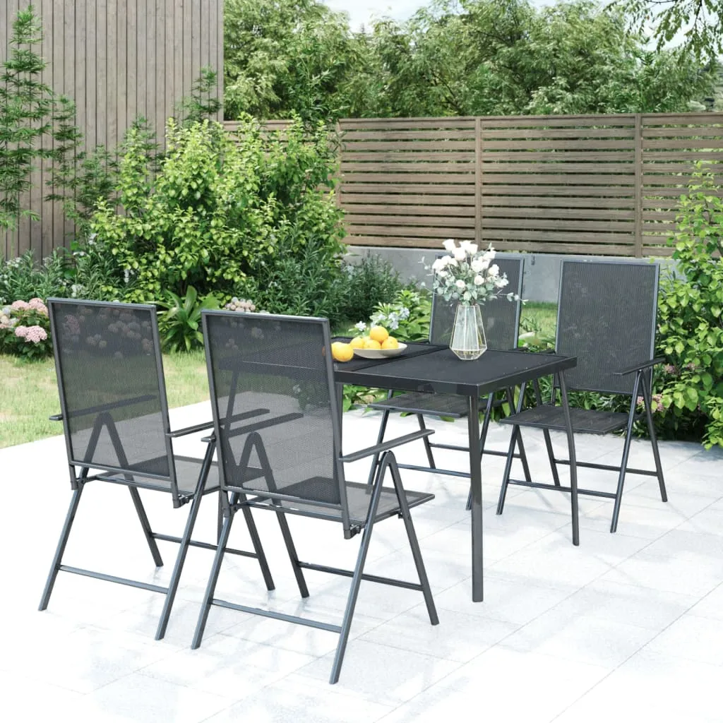 vidaXL Set da Pranzo da Giardino 5 pz in Acciaio Antracite