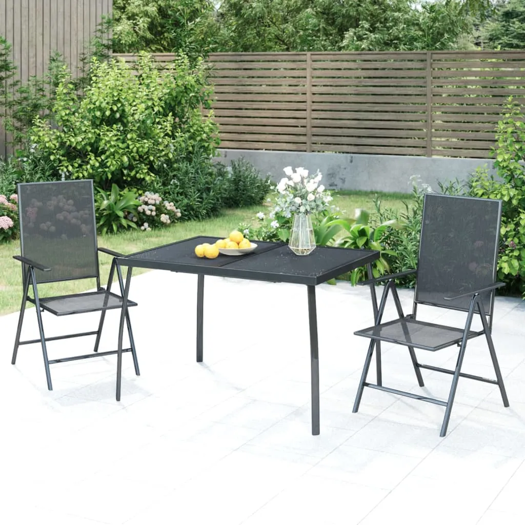 vidaXL Set da Pranzo da Giardino 3 pz in Acciaio Antracite