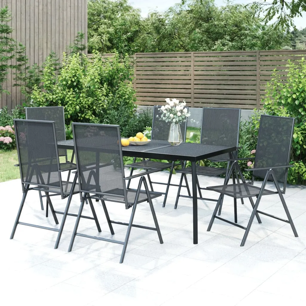 vidaXL Set da Pranzo da Giardino 7 pz in Acciaio Antracite