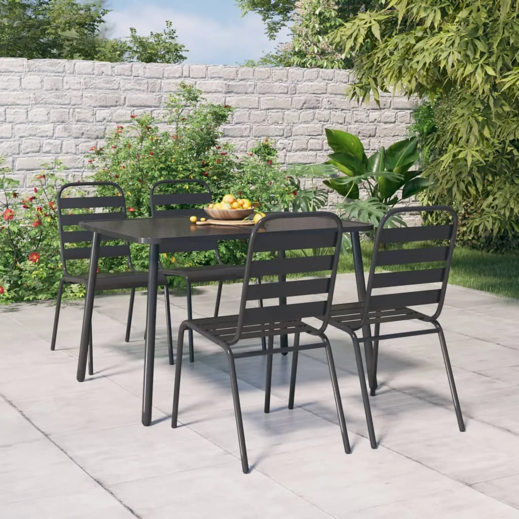 vidaXL Set da Pranzo da Giardino 5 pz in Acciaio Antracite