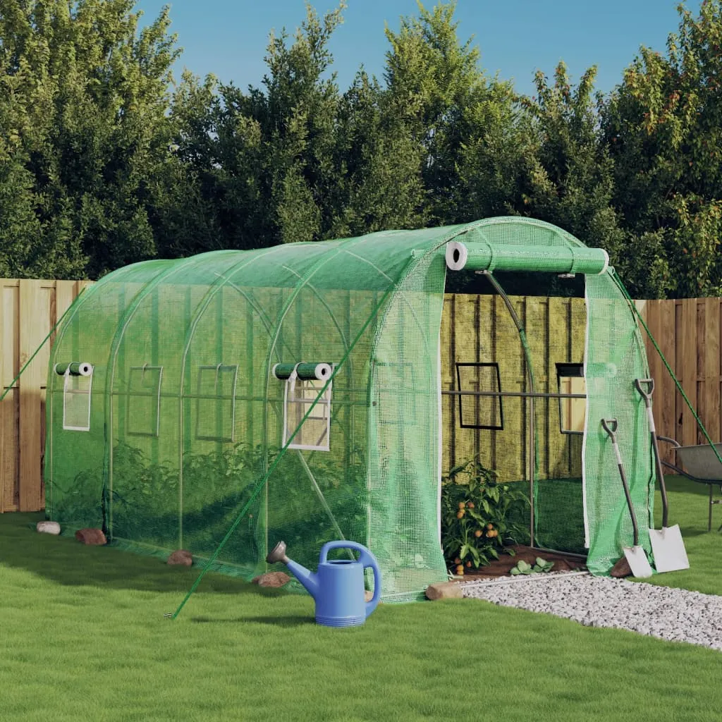 vidaXL Serra con Telaio in Acciaio Verde 8 m² 4x2x2 m