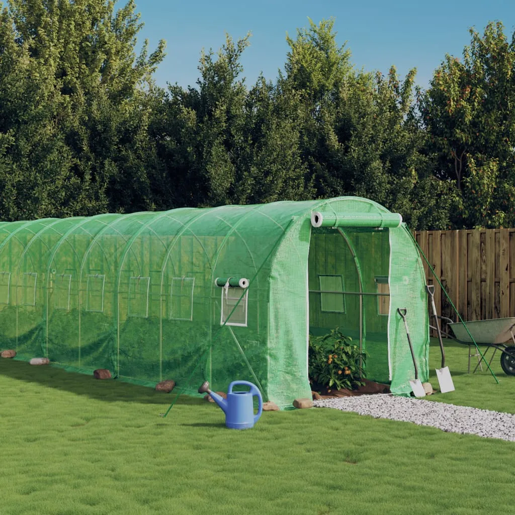 vidaXL Serra con Telaio in Acciaio Verde 12 m² 6x2x2 m