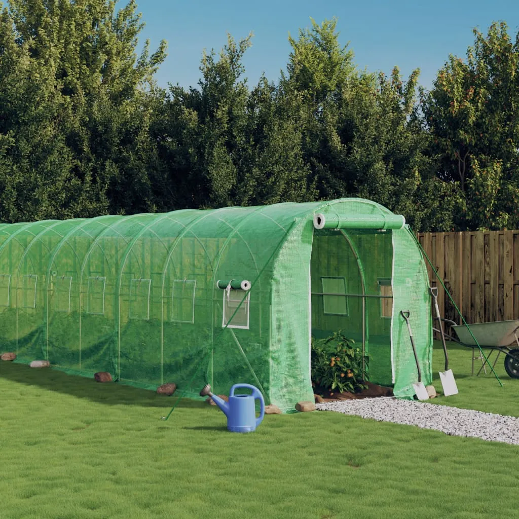 vidaXL Serra con Telaio in Acciaio Verde 36 m² 18x2x2 m