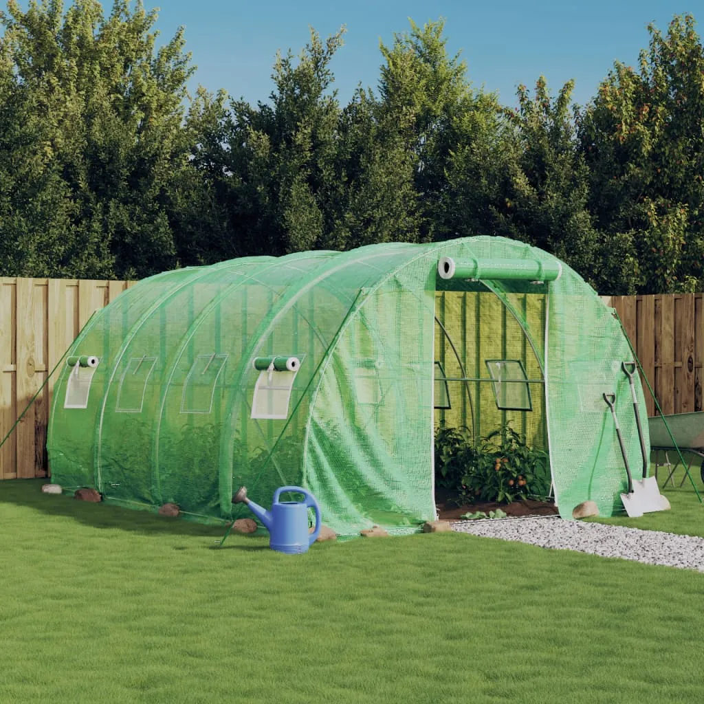 vidaXL Serra con Telaio in Acciaio Verde 12 m² 4x3x2 m