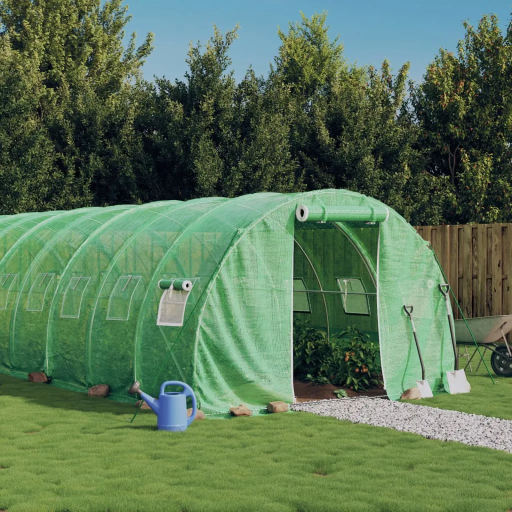 vidaXL Serra con Telaio in Acciaio Verde 18 m² 6x3x2 m