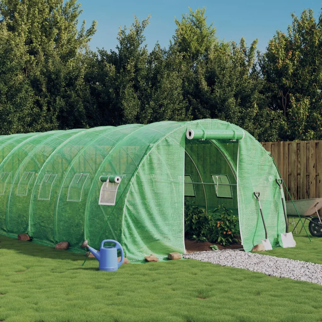 vidaXL Serra con Telaio in Acciaio Verde 30 m² 10x3x2 m