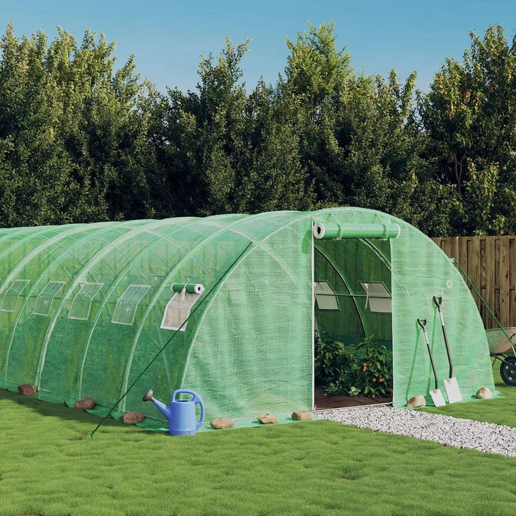 vidaXL Serra con Telaio in Acciaio Verde 40 m² 10x4x2 m