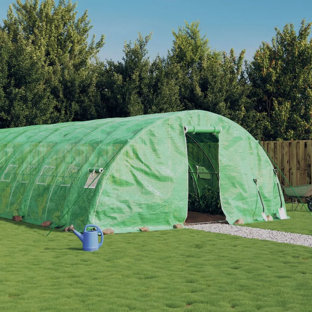 vidaXL Serra con Telaio in Acciaio Verde 30 m² 6x5x2,3 m