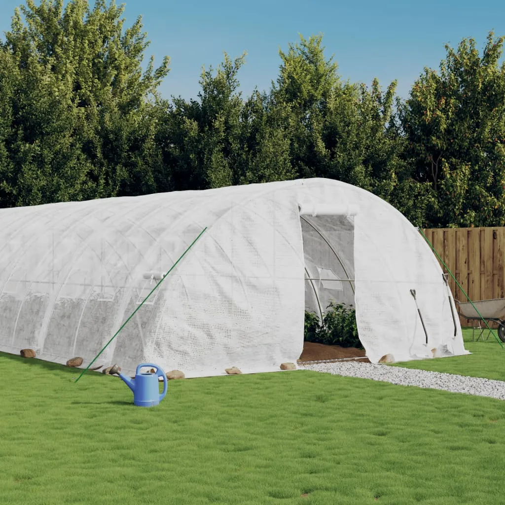 vidaXL Serra con Telaio in Acciaio Bianco 30 m² 6x5x2,3 m