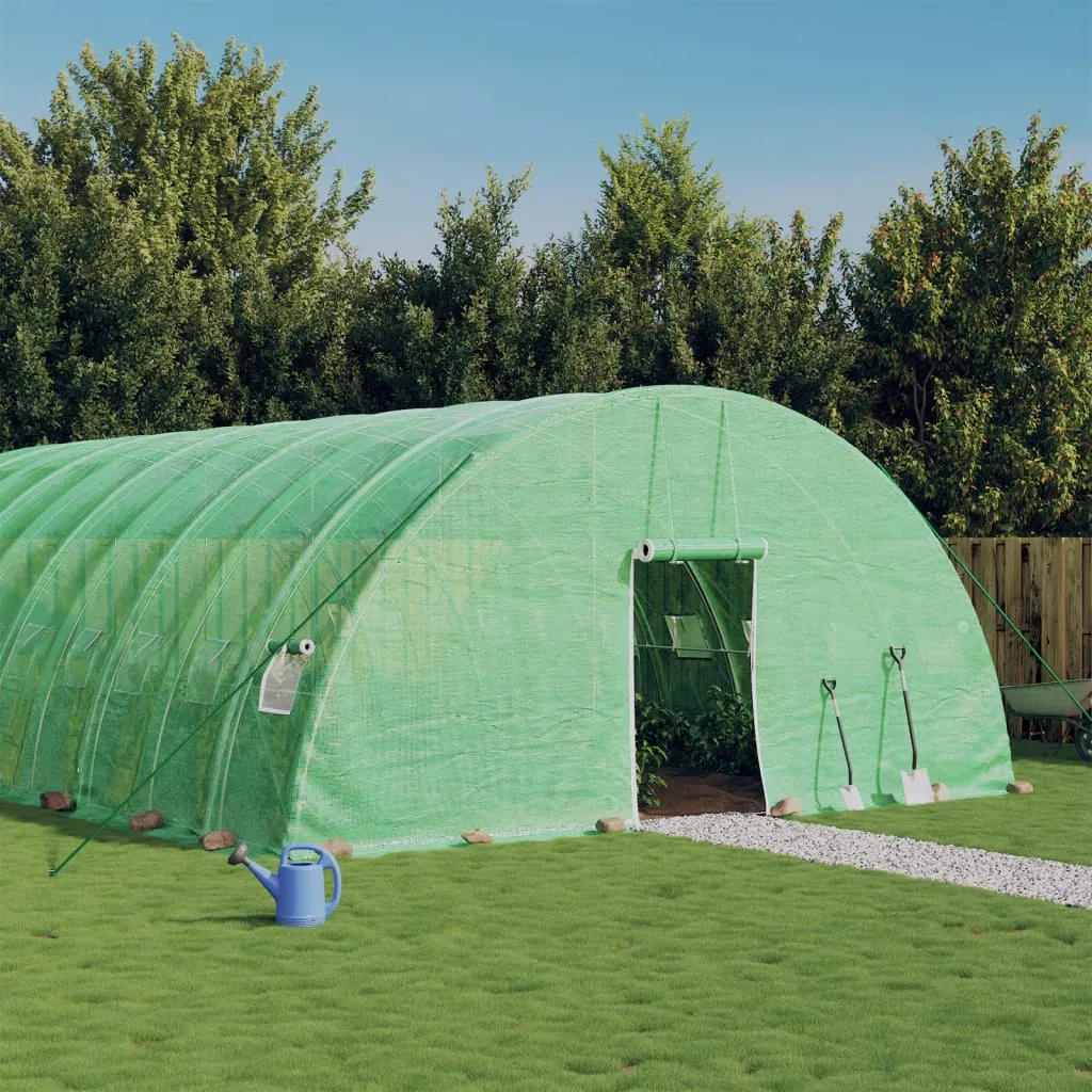 vidaXL Serra con Telaio in Acciaio Verde 36 m² 6x6x2,85 m