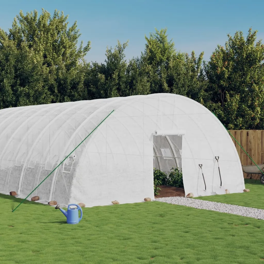 vidaXL Serra con Telaio in Acciaio Bianco 36 m² 6x6x2,85 m