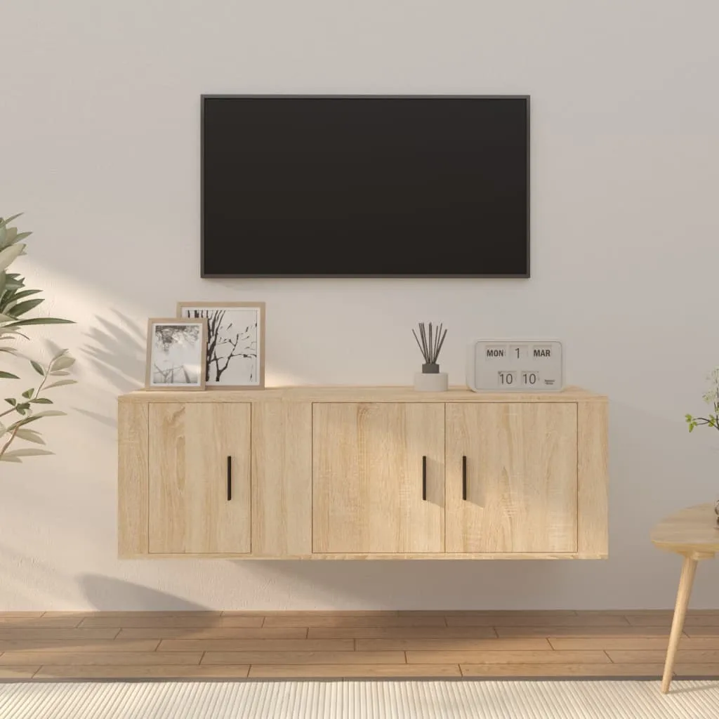 vidaXL Set di Mobili Porta TV 2 pz Rovere Sonoma in Legno Multistrato