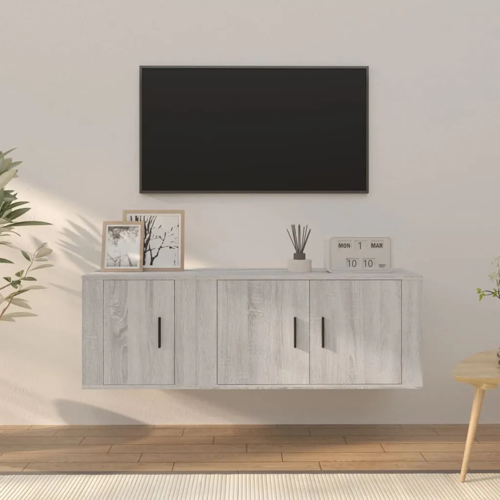 vidaXL Set Mobili Porta TV 2 pz Grigio Sonoma in Legno Multistrato