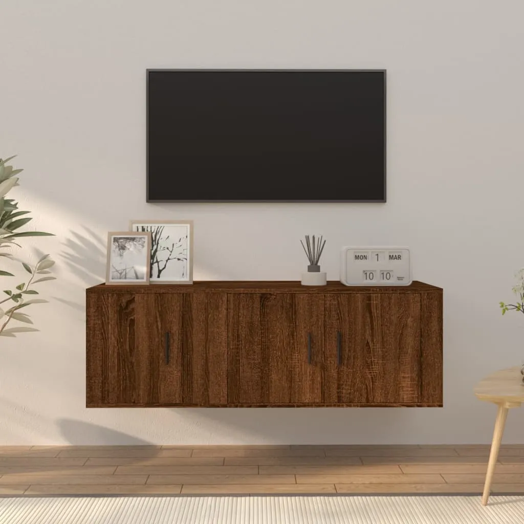 vidaXL Set Mobili Porta TV 2 pz Rovere Marrone in Legno Multistrato