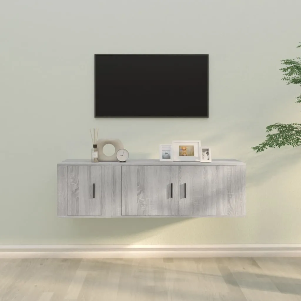 vidaXL Set Mobili Porta TV 2 pz Grigio Sonoma in Legno Multistrato