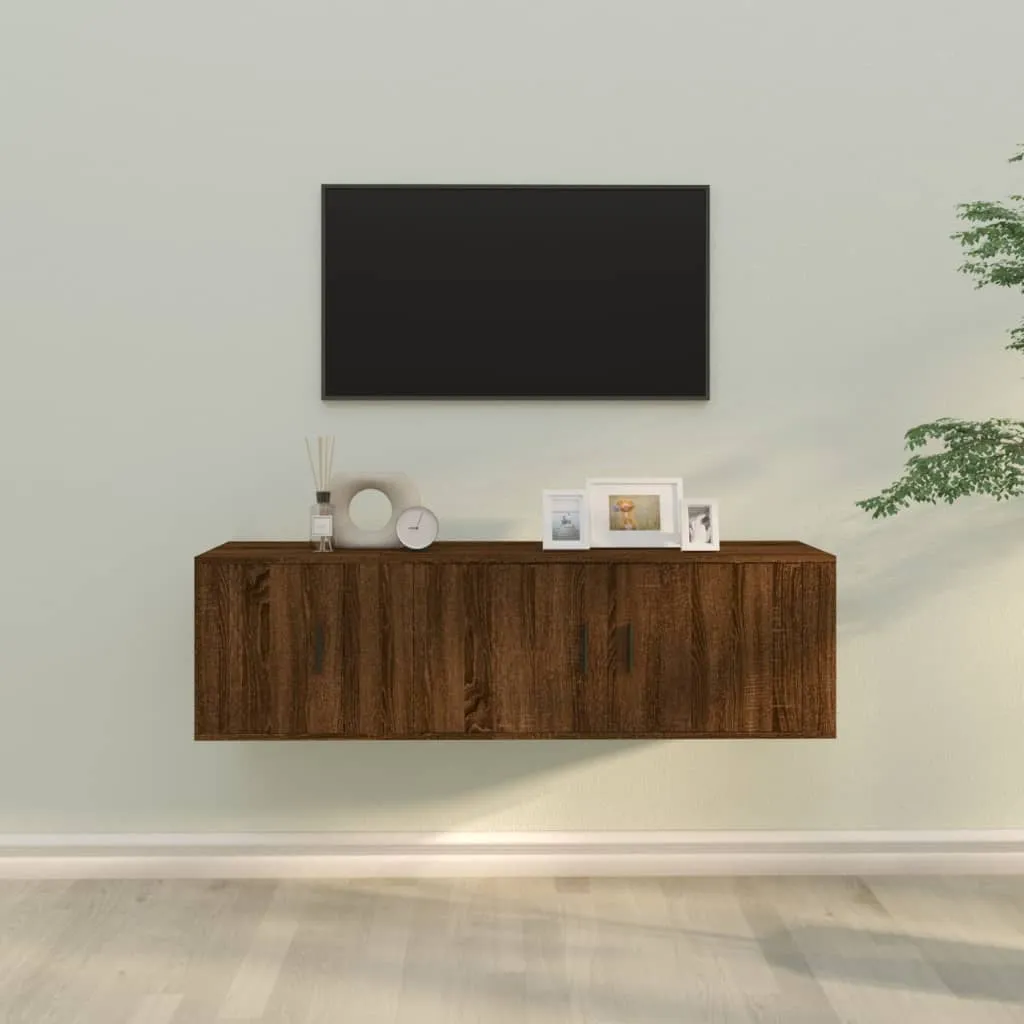 vidaXL Set Mobili Porta TV 2 pz Rovere Marrone in Legno Multistrato