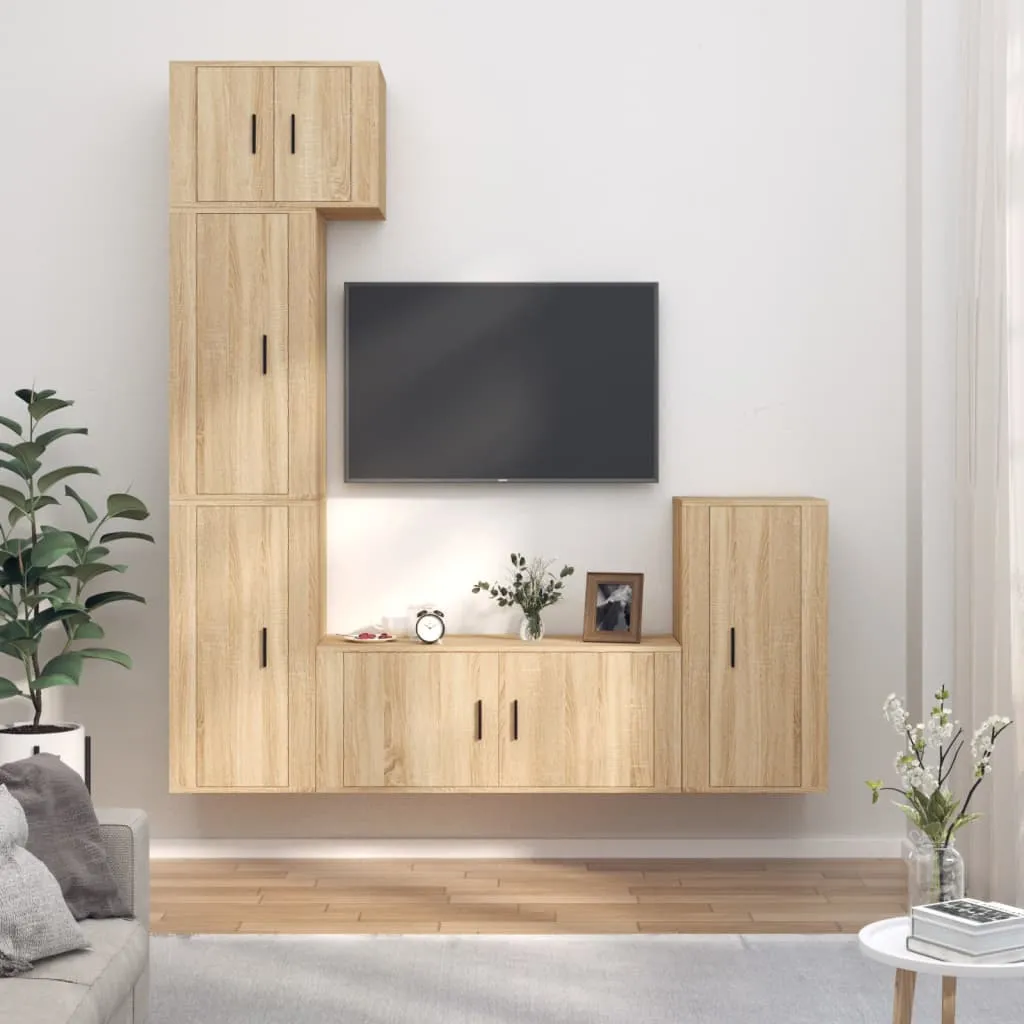 vidaXL Set di Mobili Porta TV 5 pz Rovere Sonoma in Legno Multistrato