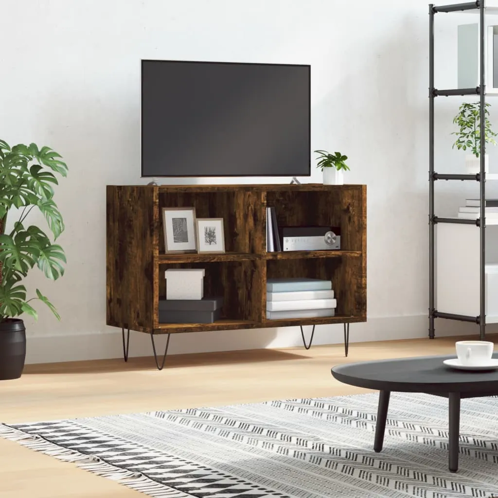 vidaXL Mobile Porta TV Rovere Fumo 69,5x30x50 cm in Legno Multistrato