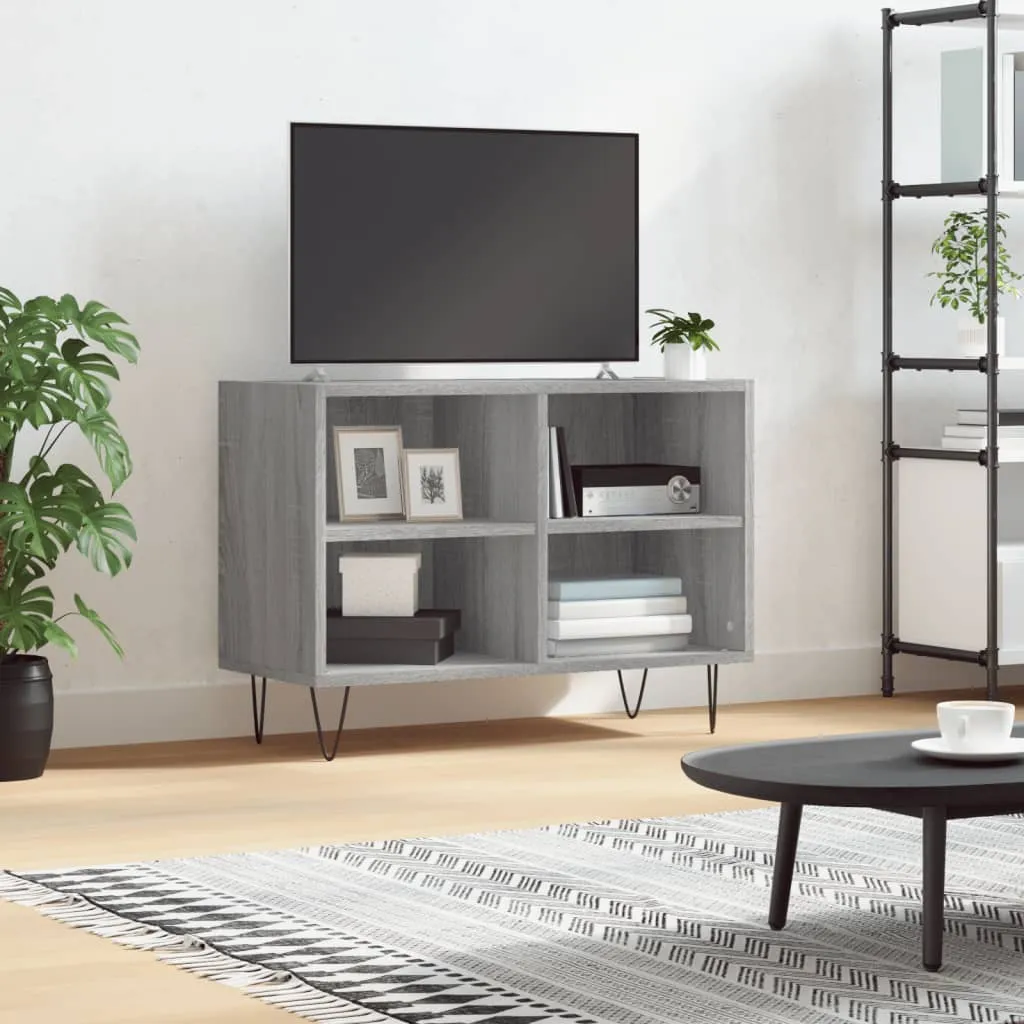 vidaXL Mobile Porta TV Grigio Sonoma 69,5x30x50cm in Legno Multistrato