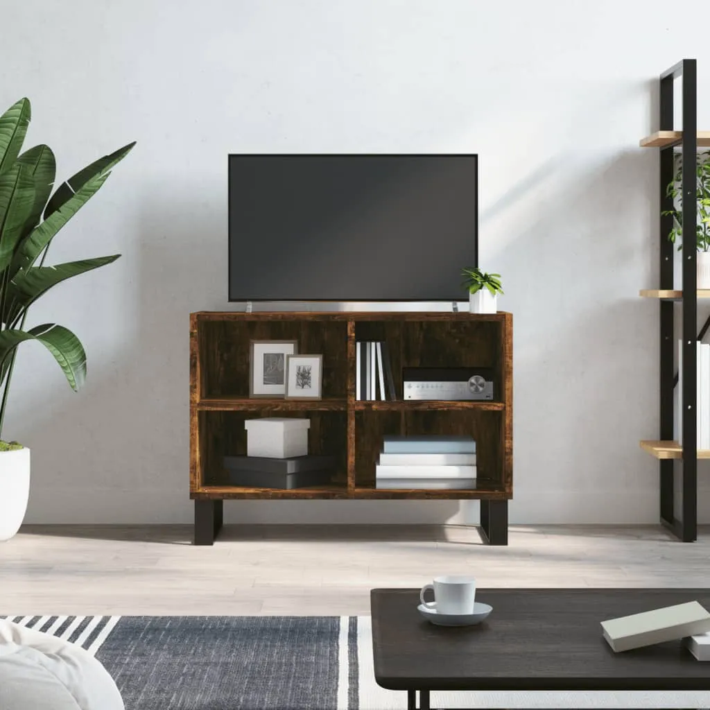 vidaXL Mobile Porta TV Rovere Fumo 69,5x30x50 cm in Legno Multistrato