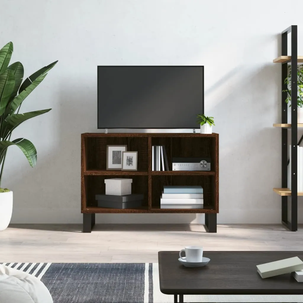 vidaXL Mobile Porta TV Rovere Marrone 69,5x30x50 cm Legno Multistrato