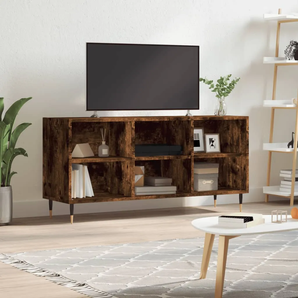 vidaXL Mobile Porta TV Rovere Fumo 103,5x30x50 cm in Legno Multistrato