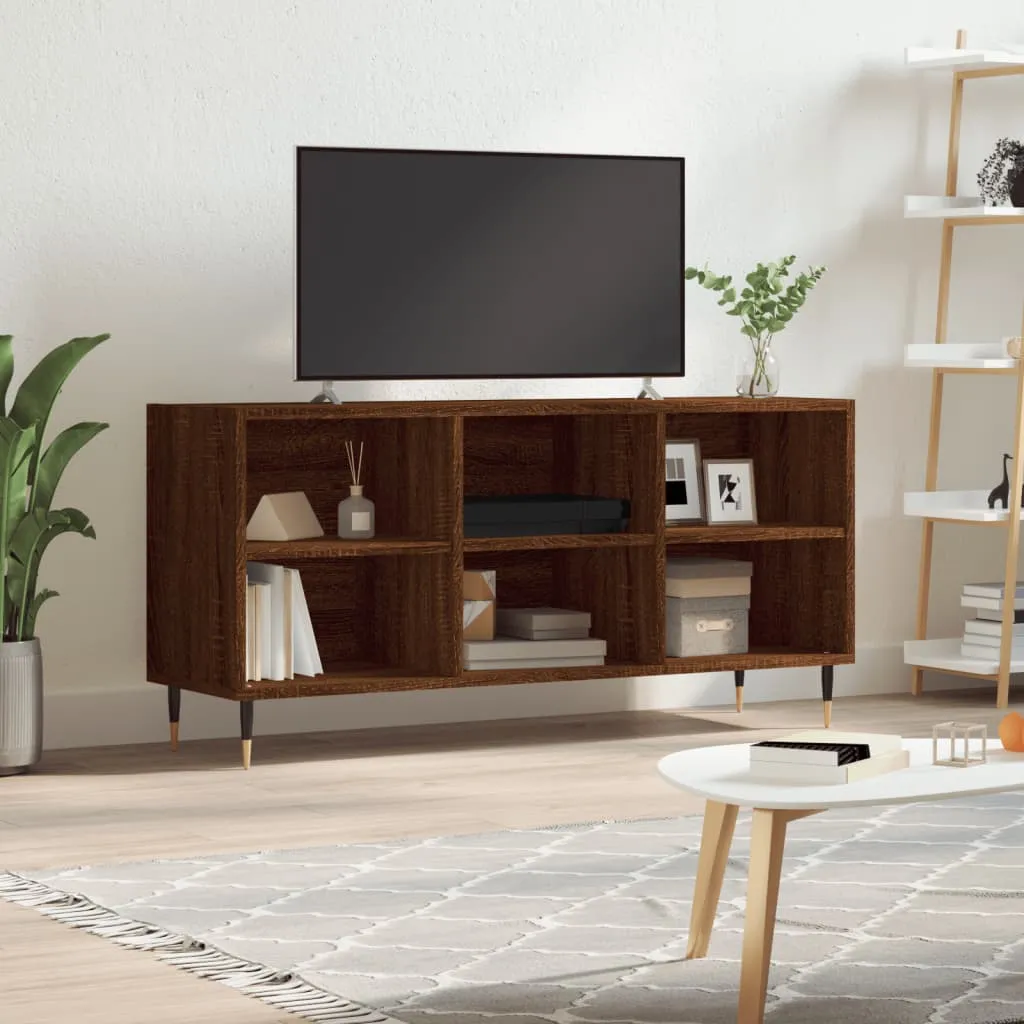 vidaXL Mobile Porta TV Rovere Marrone 103,5x30x50 cm Legno Multistrato