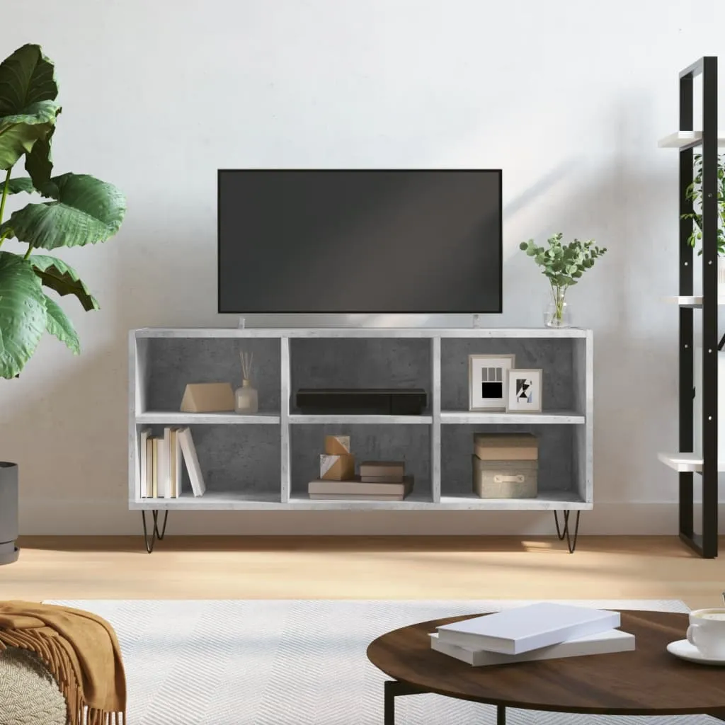 vidaXL Mobile per TV Grigio Cemento 103,5x30x50 cm Legno Multistrato