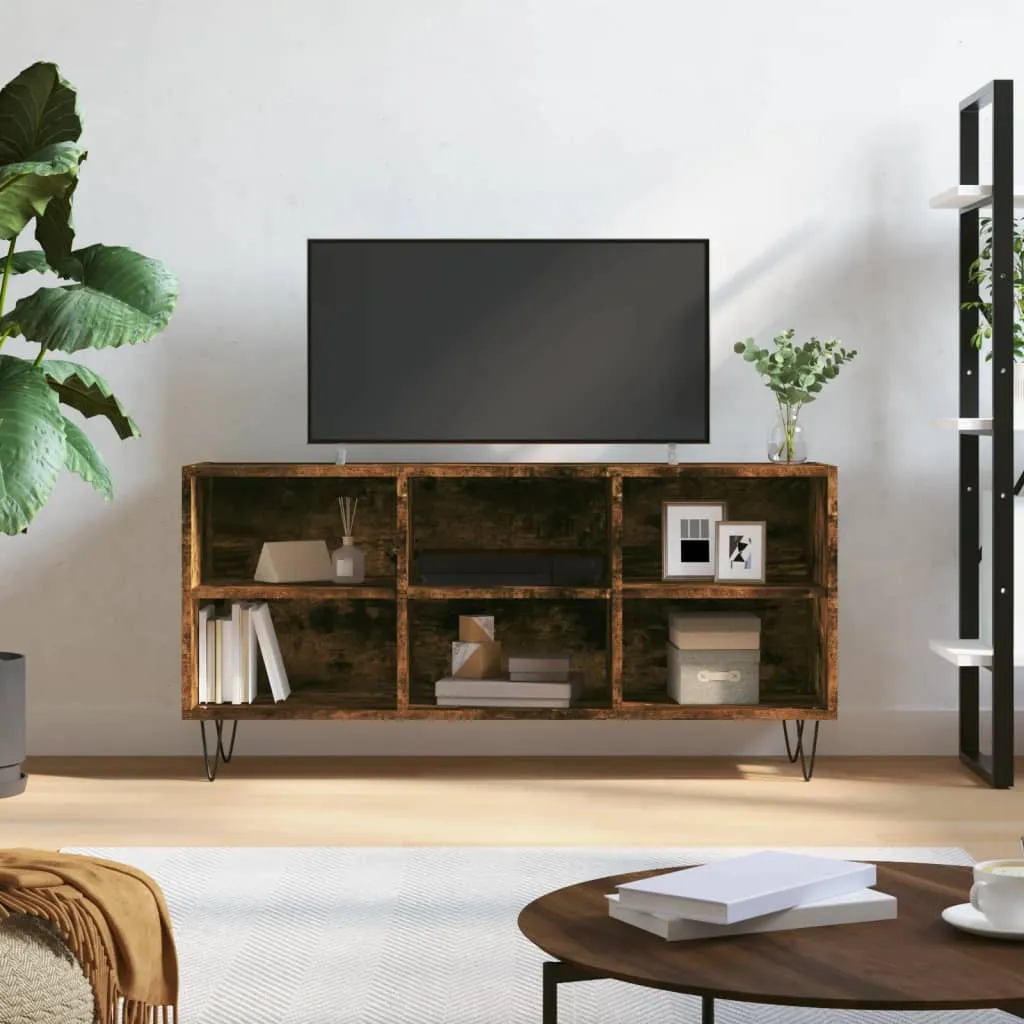 vidaXL Mobile Porta TV Rovere Fumo 103,5x30x50 cm in Legno Multistrato