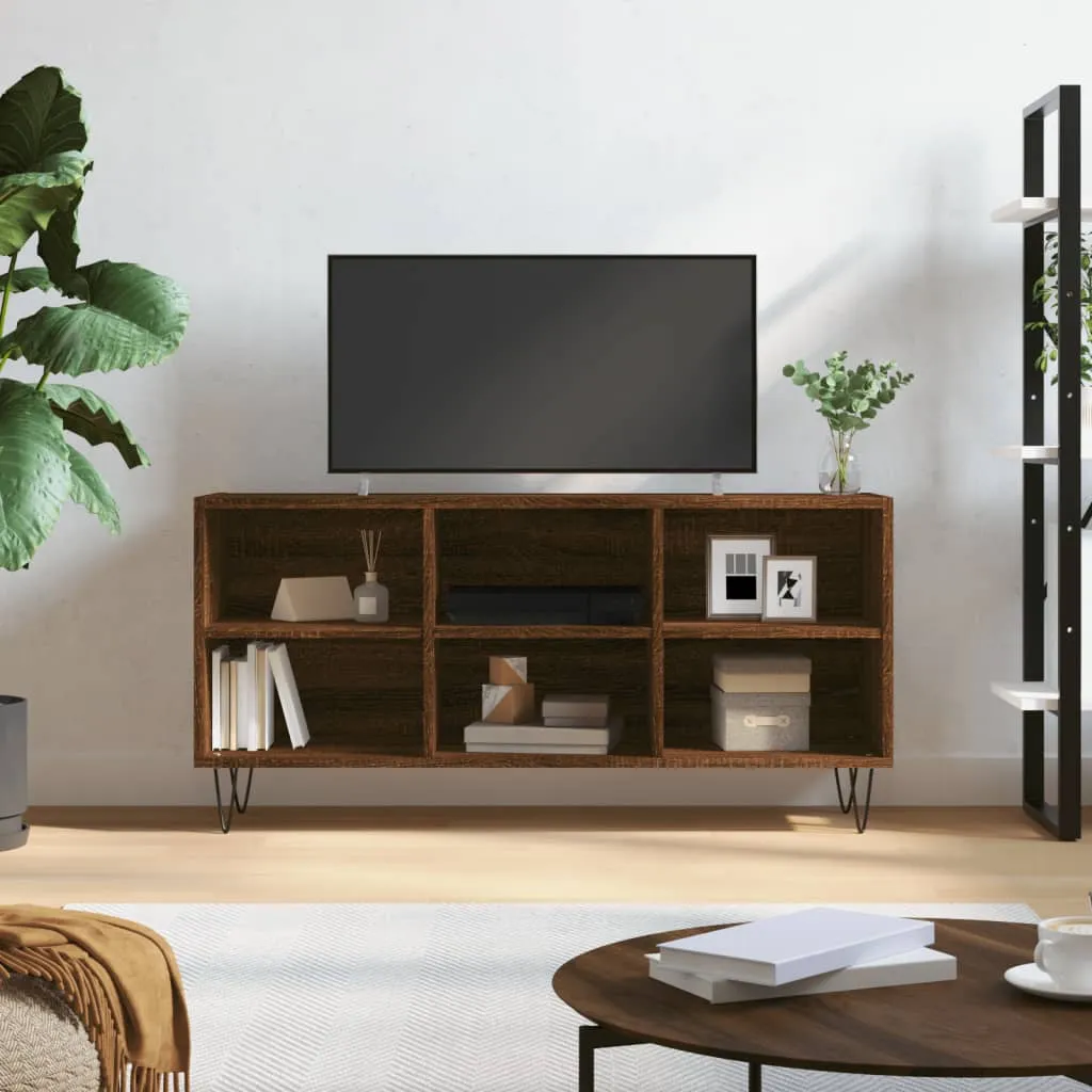 vidaXL Mobile Porta TV Rovere Marrone 103,5x30x50 cm Legno Multistrato