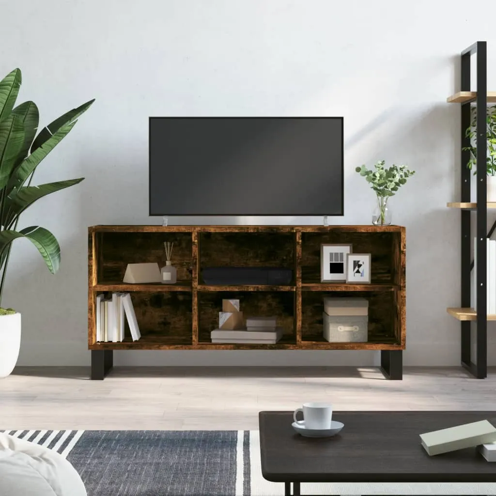 vidaXL Mobile Porta TV Rovere Fumo 103,5x30x50 cm in Legno Multistrato