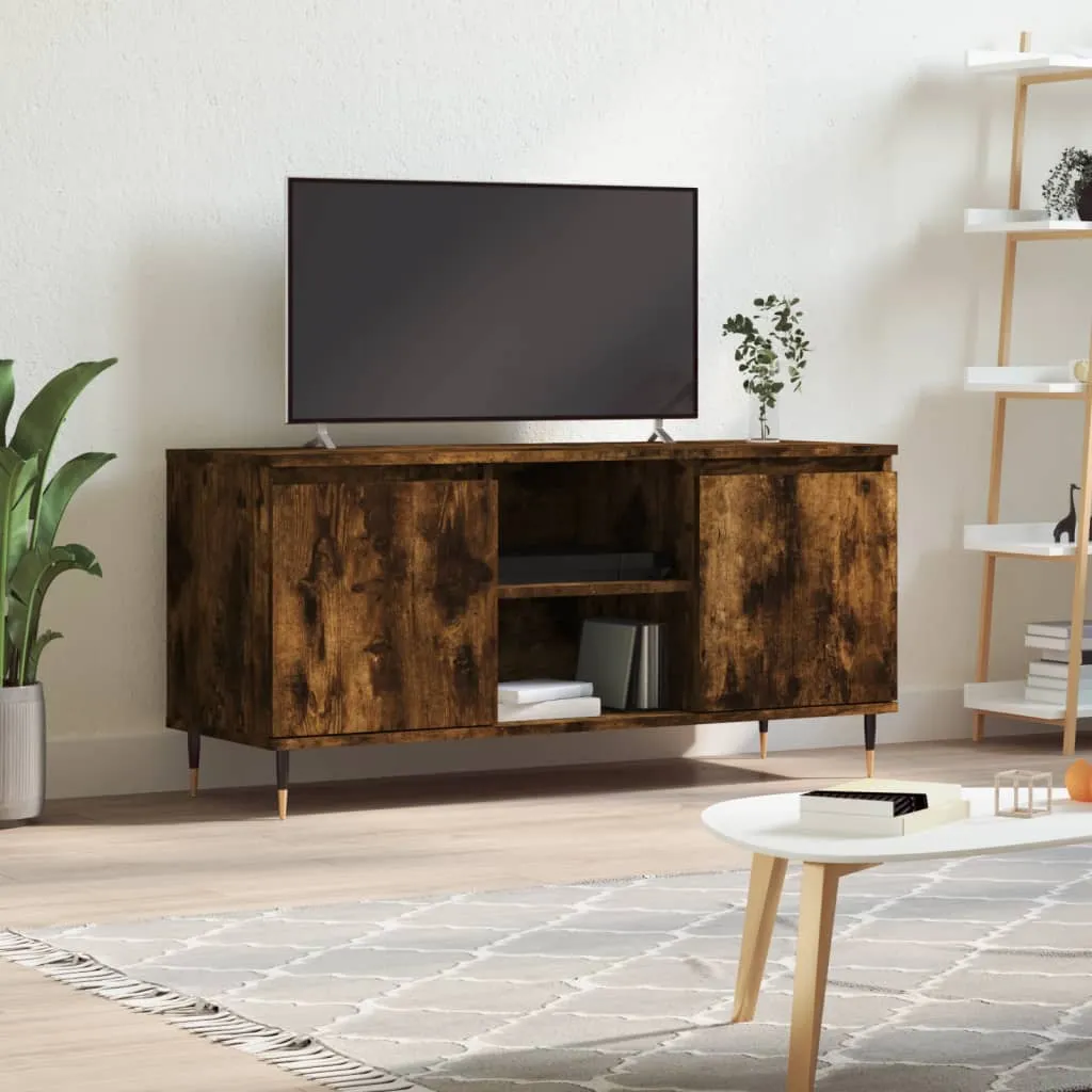 vidaXL Mobile Porta TV Rovere Fumo 104x35x50 cm in Legno Multistrato