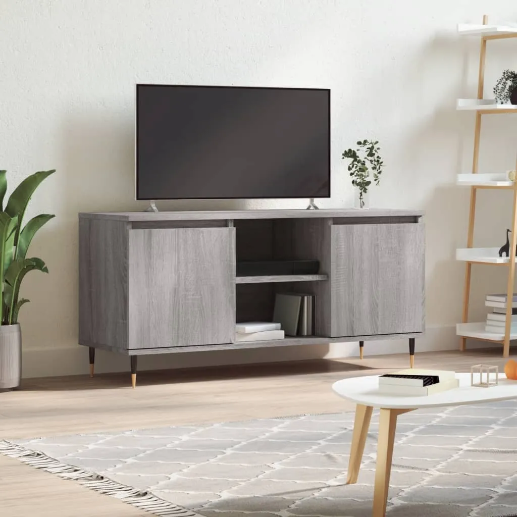 vidaXL Mobile Porta TV Grigio Sonoma 104x35x50 cm in Legno Multistrato