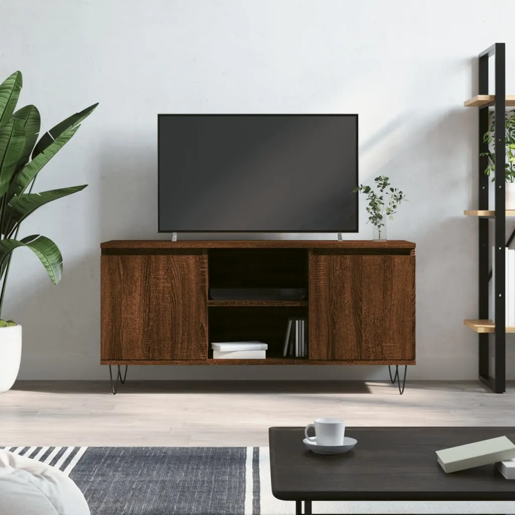 vidaXL Mobile TV Rovere Marrone 104x35x50 cm in Legno Multistrato