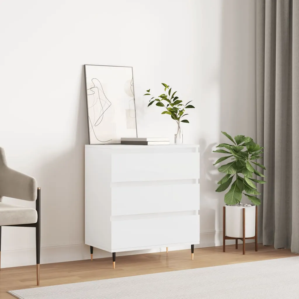 vidaXL Credenza Bianco Lucido 60x35x70 cm in Legno Multistrato