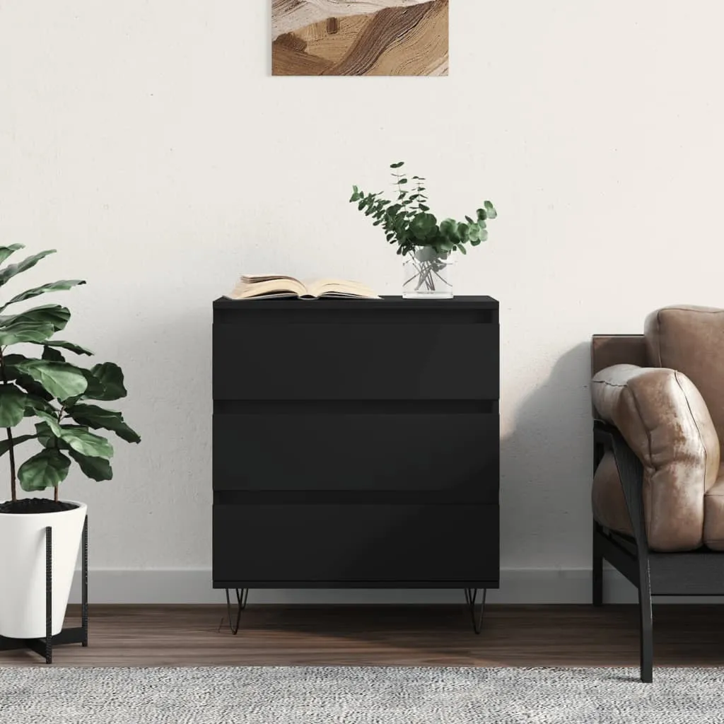 vidaXL Credenza Nero 60x35x70 cm in Legno Multistrato