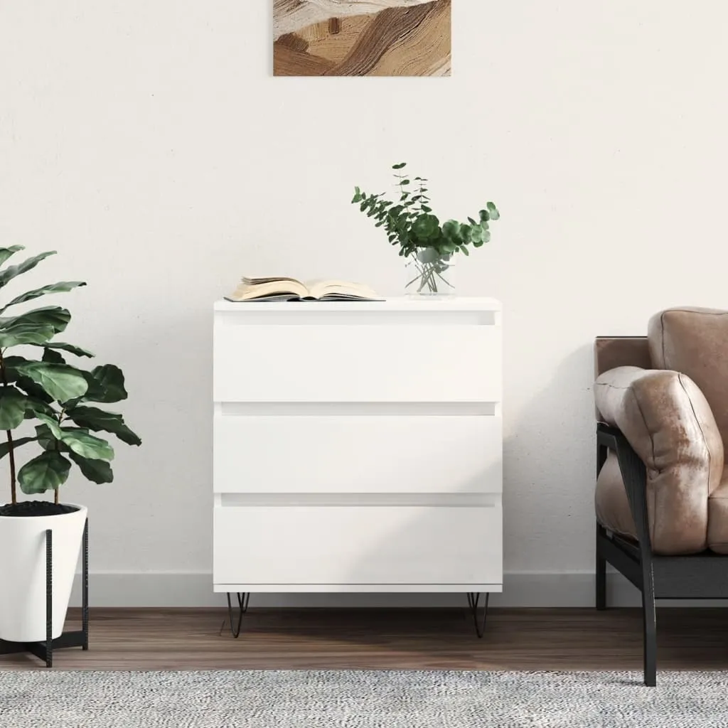 vidaXL Credenza Bianco Lucido 60x35x70 cm in Legno Multistrato