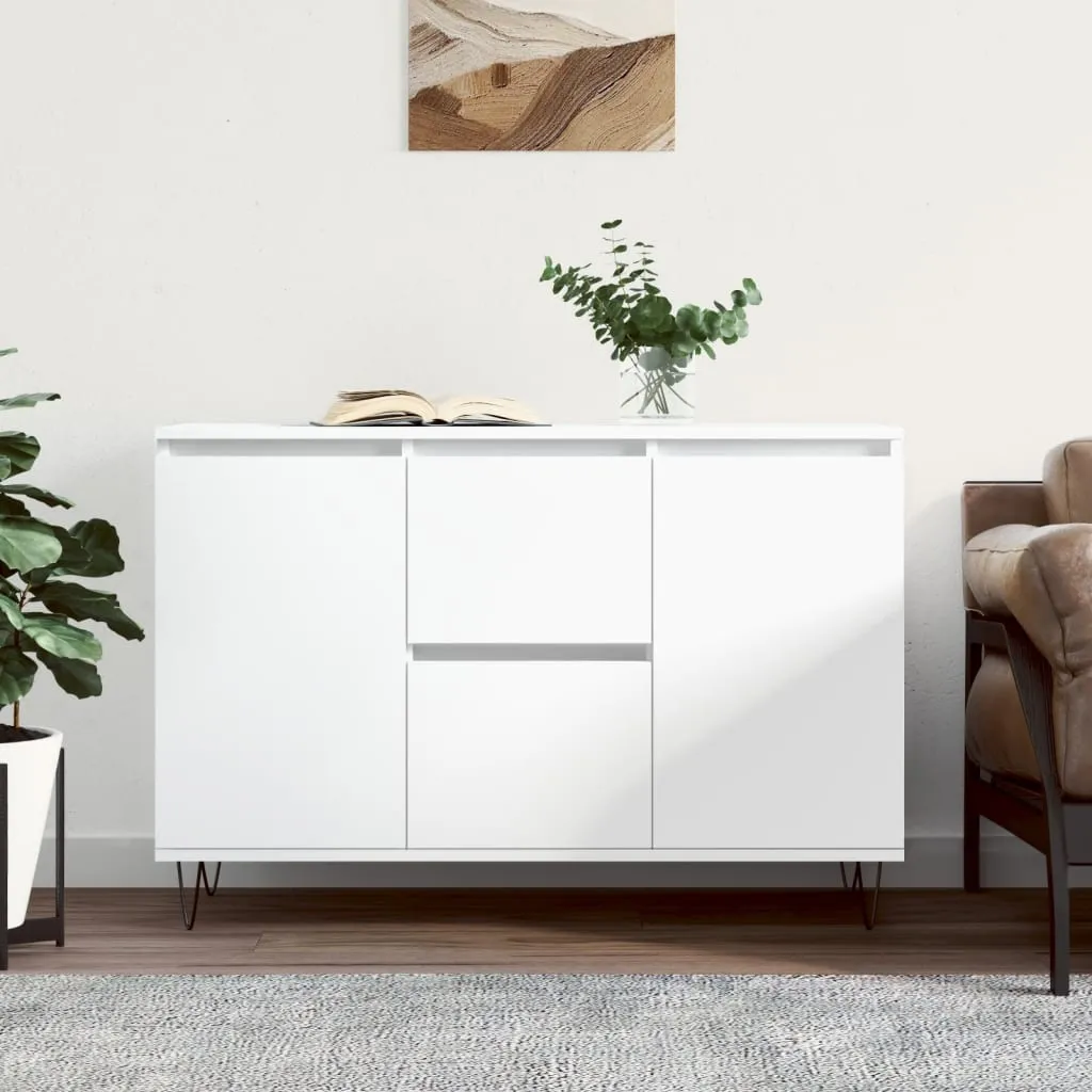 vidaXL Credenza Bianca 104x35x70 cm in Legno Multistrato