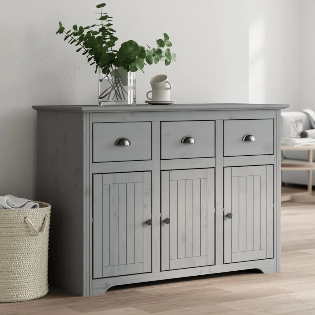 vidaXL Credenza BODO 115x43x79,5 cm in Legno Massello di Pino Grigio