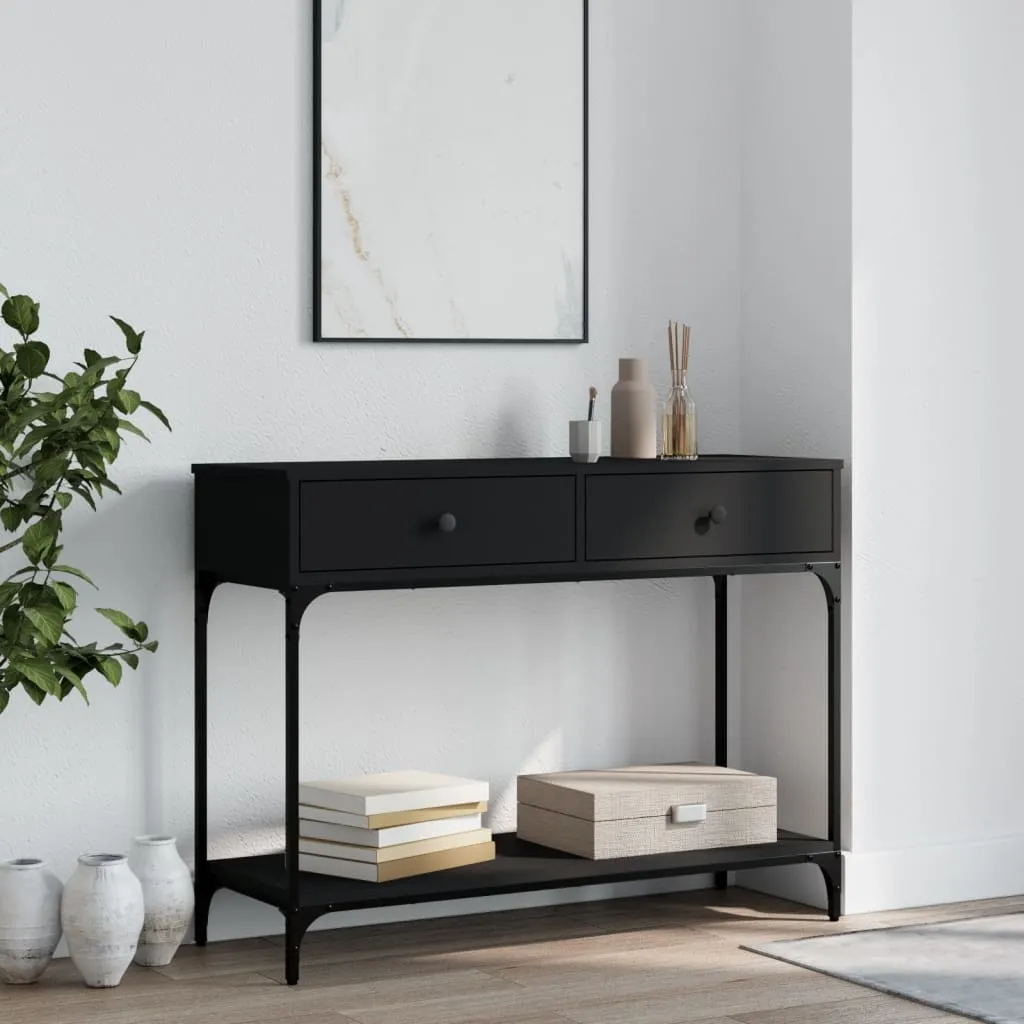 vidaXL Tavolino Consolle Nero 100x34,5x75 cm in Legno Multistrato