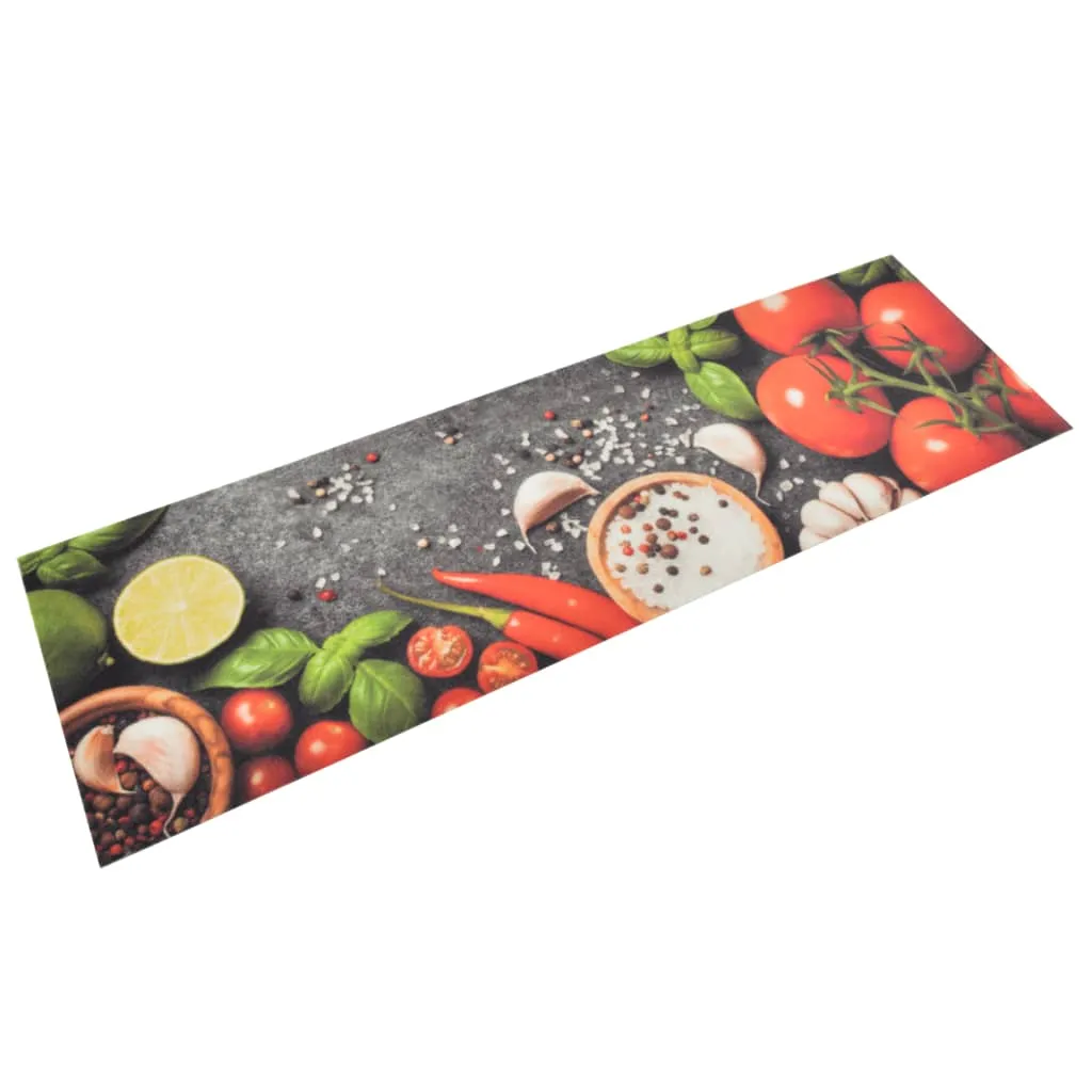 vidaXL Tappeto da Cucina Lavabile Verdure 45x150 cm Velluto