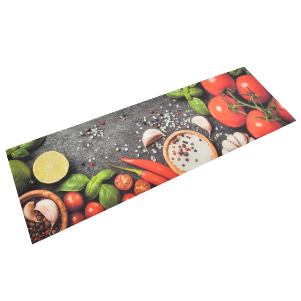 vidaXL Tappeto da Cucina Lavabile Verdure 60x180 cm Velluto