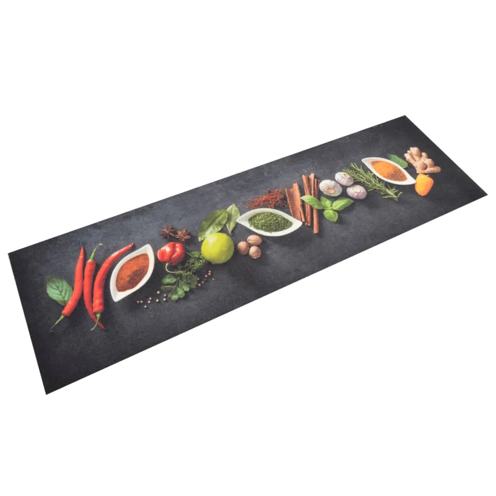 vidaXL Tappeto da Cucina Lavabile Spezie 45x150 cm Velluto